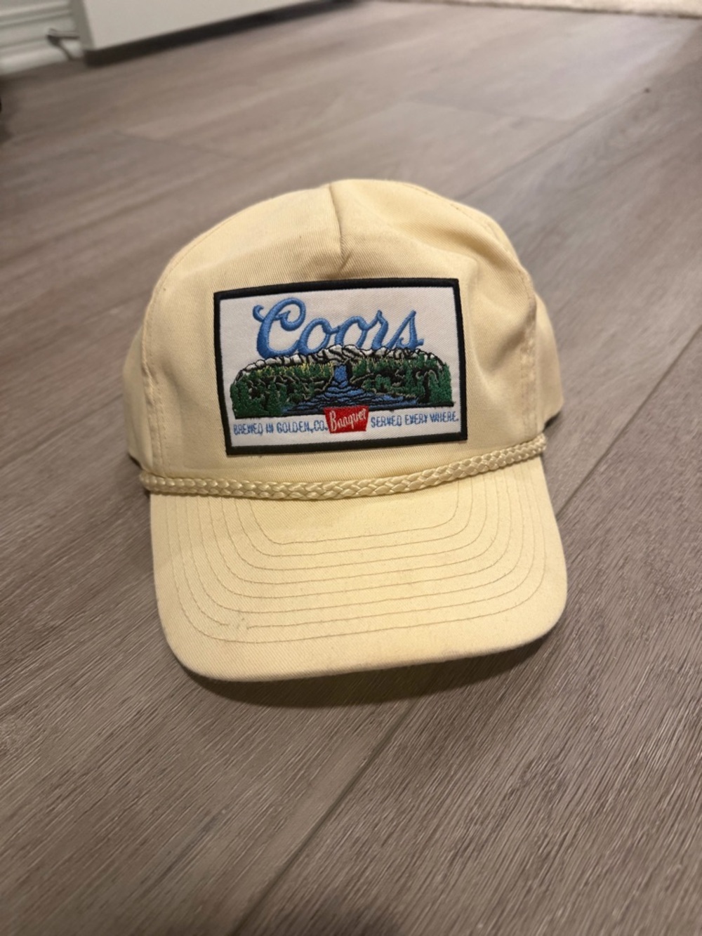 Coors Embroidered Logo Rope-Trim Baseball Cap - Pale Yellow